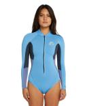 O'Neill Women's Bahia 2mm Long Sleeve Cheeky Spring Suit Wetsuit - Fog Size 8