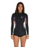 O'Neill Women's Bahia 2mm Long Sleeve Mid Spring Suit Wetsuit - Navy Tropical Size 6