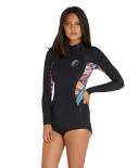 O'Neill Women's Bahia 2mm Long Sleeve Mid Spring Suit Wetsuit - Navy Tropical Size 6