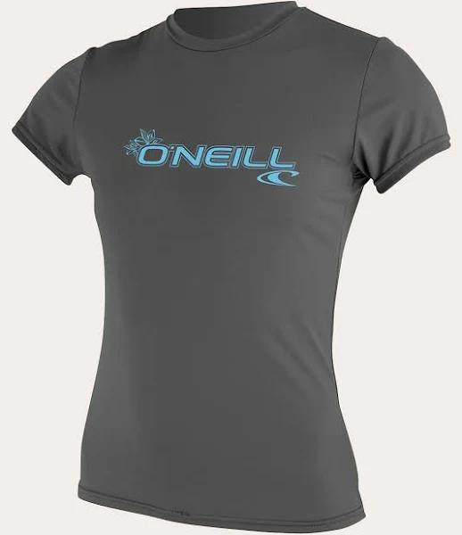 O'Neill Women's Basic Skins Short Sleeve Surf Tee Shirt - Graphite XL - Swimoutlet.com
