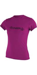 O'Neill Women's Basic Skins UPF 50+ Short Sleeve Sun Shirt, Fox Pink,