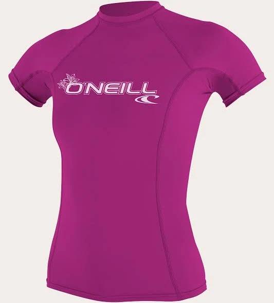 O'Neill Women's Basic Skins UPF 50+ Short Sleeve Sun Shirt, Fox Pink,