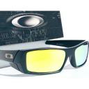 Oakley Gascan Black Gloss Polarized Galaxy Gold Fire Iridium Sunglass 9014