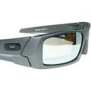Oakley Gascan Black Gloss Polarized Galaxy Gold Fire Iridium Sunglass 9014