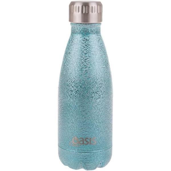 Oasis 350ml Shimmer Stainless Steel Insulated Drink Bottle - Arctic Blue
