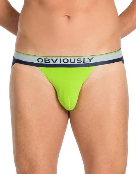 Obviously PrimeMan AnatoMAX Jockstrap - Lime Green Large