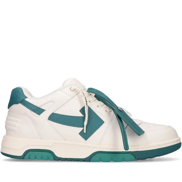 off-white | Men Out of Office Leather Low Top Sneakers White/Green 41