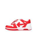off-white Red and White Leather Out of Office Sneakers