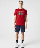 Official Lacoste Vintage Croc Performance Tee (Red) at ShoeGrab 2XL