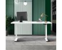 Oikiture Height Adjustable Standing Desk Motorised Electric Sit Stand Table White