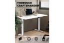 Oikiture Height Adjustable Standing Desk Motorised Electric Sit Stand Table White