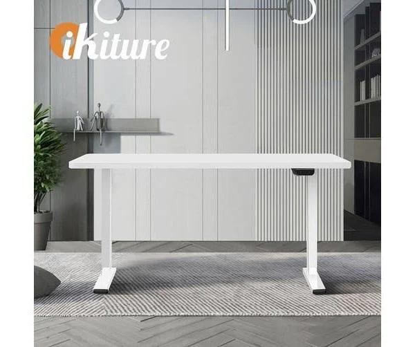 Oikiture Height Adjustable Standing Desk Motorised Electric Sit Stand Table White