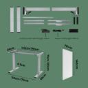 Oikiture Standing Desk 1.4m x 0.7m Dual Motor Sit Stand Adjustable Height