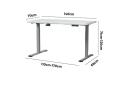 Oikiture Standing Desk 1.4m x 0.7m Dual Motor Sit Stand Adjustable Height