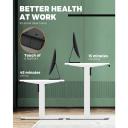 Oikiture Standing Desk Motorised Electric Sit Stand Table Height Adjustable White