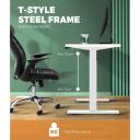 Oikiture Standing Desk Motorised Electric Sit Stand Table Height Adjustable White