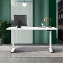 Oikiture Standing Desk Motorised Electric Sit Stand Table Height Adjustable White