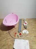 Ok Baby Bella Bath Tub + Support Stand Pink