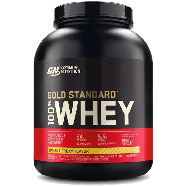 On Gold Standard 100 Percent Whey 5lb / Banana Cream
