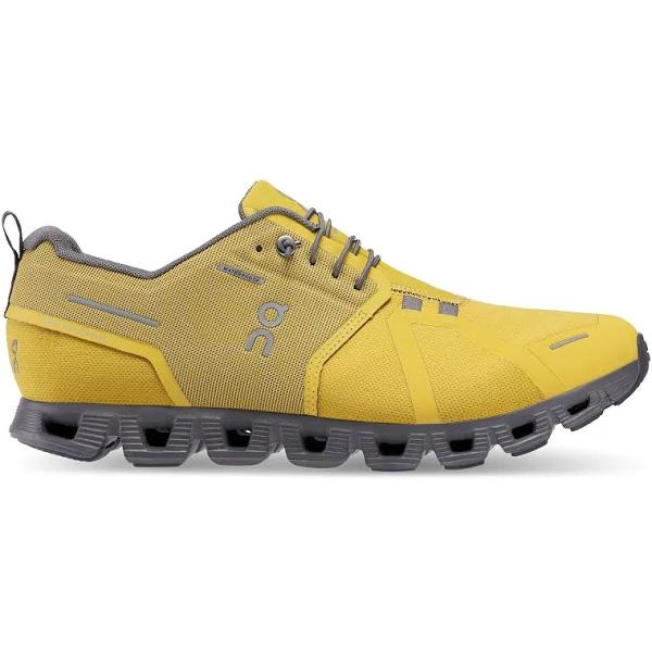 on Men's Cloud 5 Waterproof Running Shoes - Mustard/Rock 7.5