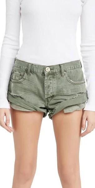 One Teaspoon Super Khaki Bandits Denim Short Khaki 27