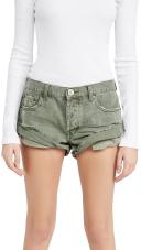 One Teaspoon Super Khaki Bandits Denim Shorts Super Khaki 23