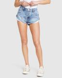 One Teaspoon Womens Low Waisted Denim Bandits Shorts Hollywood Blue Size 24
