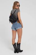 One Teaspoon Womens Low Waisted Denim Bandits Shorts Hollywood Blue Size 24