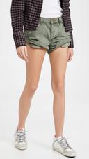 One Teaspoon Womens Super Bandits Denim Shorts Kahki Size 22