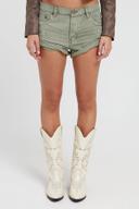 One Teaspoon Womens Super Bandits Denim Shorts Kahki Size 22