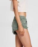 One Teaspoon Womens Super Bandits Denim Shorts Kahki Size 24