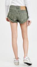 One Teaspoon Womens Super Bandits Denim Shorts Kahki Size 24