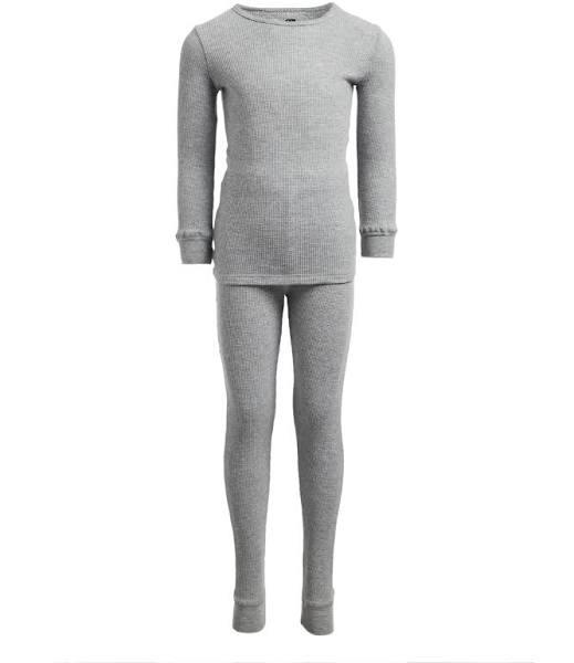 Only Boys Boy's Thermal Bottom Gray Waffle-Knit Thermal Set 4T