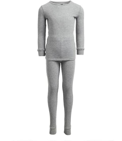 Only Boys Boy's Thermal Bottom Gray Waffle-Knit Thermal Set XL (16/18)