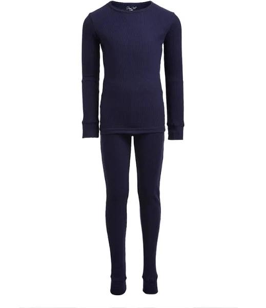 Only Boys Boy's Thermal Bottom Navy Waffle-Knit Thermal Set 4T