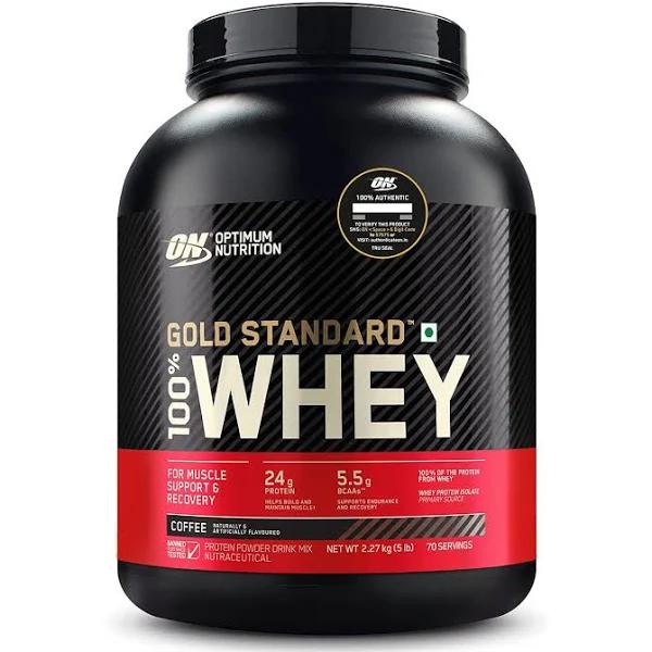 Optimum Nutrition Gold Standard 100% Whey Protein Powder, Coffee, 2.27kg