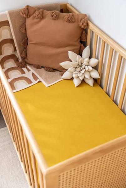 Organic Cotton & Bamboo Fitted Sheet Mustard