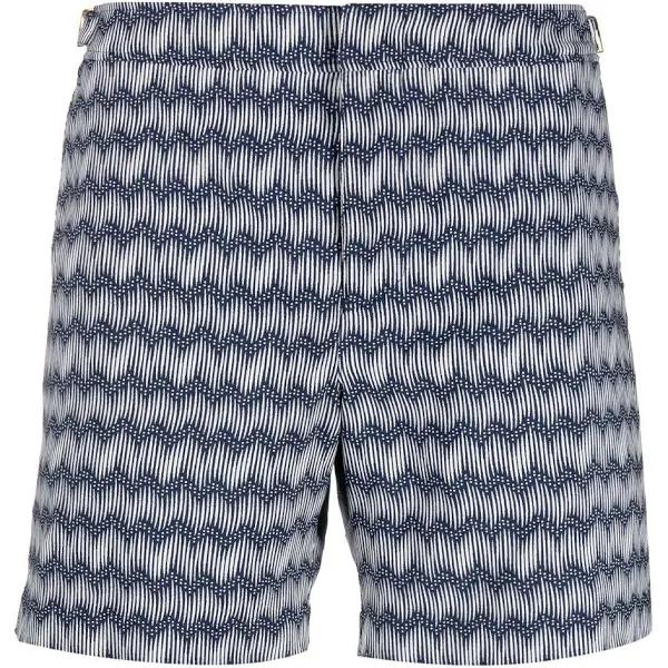 Orlebar Brown jacquard-print adjustable-side Swim Shorts - Blue
