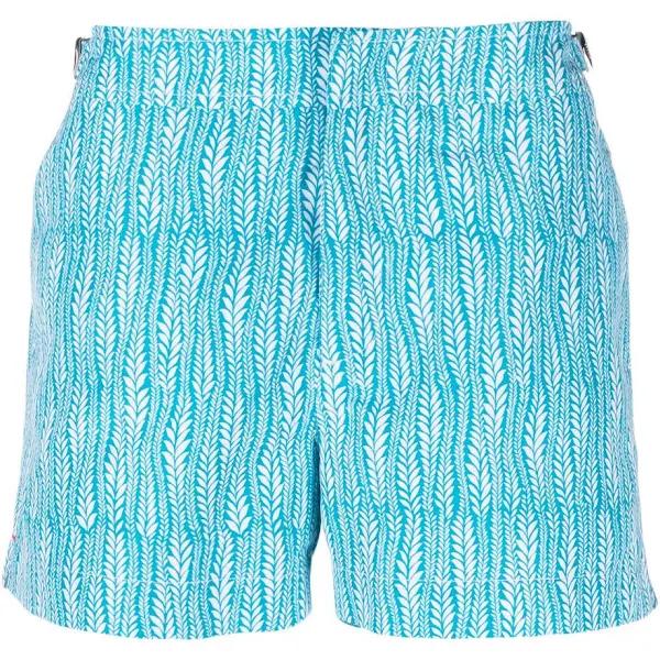 Orlebar Brown leaf-print Swim Shorts - Green