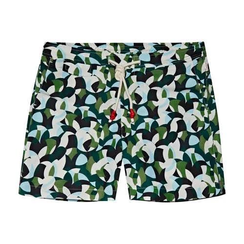 Orlebar Brown Men's Standard Moissan Swim Shorts - Racing Green/Horizon Blue - W34