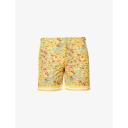 Orlebar Brown Mens Bright Gold Bulldog Solo Fantasy Mid-length Swim Shorts 34