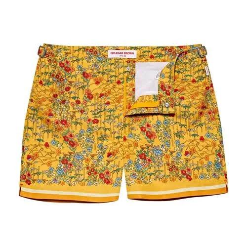 Orlebar Brown Mens Bright Gold Bulldog Solo Fantasy Mid-length Swim Shorts 34