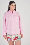 Oroton Poplin Long Sleeve Shirt Foxglove, 100% Cotton