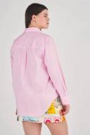 Oroton Poplin Long Sleeve Shirt Foxglove, 100% Cotton