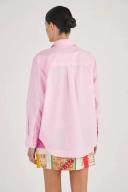Oroton Poplin Long Sleeve Shirt Foxglove, 100% Cotton