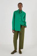 Oroton Poplin Long Sleeve Shirt Holly, 100% Cotton