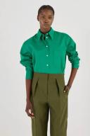 Oroton Poplin Long Sleeve Shirt Holly, 100% Cotton