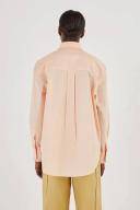 Oroton Poplin Long Sleeve Shirt Iced Pink, 100% Cotton