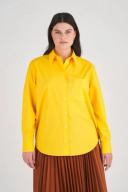 Oroton Poplin Long Sleeve Shirt Marigold, 100% Cotton
