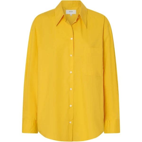 Oroton Poplin Long Sleeve Shirt Marigold, 100% Cotton